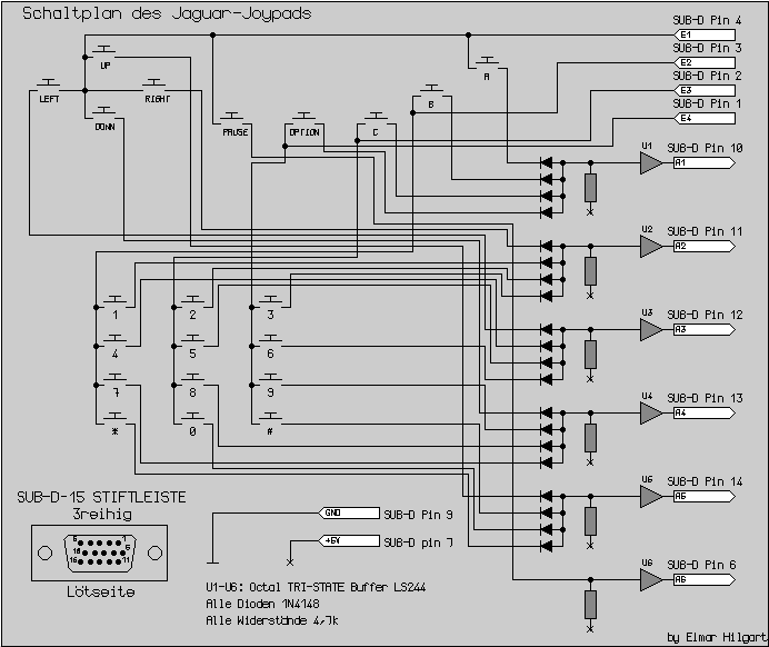 Jaguar Joypad Schematic